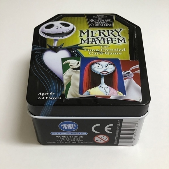 Disney Tim Burton Nightmare Before Christmas MERRY MAYHEM Card Game Coffin Tin - Picture 4 of 7